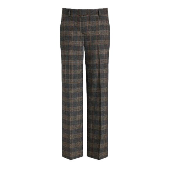 Express Editor Women's Metallic Plaid Trouser Pants Gray Brown Gold Size 8 - Picture 1 of 13